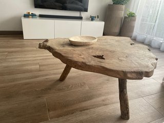Mesa de centro madera maciza rústica