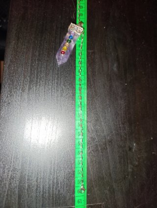 Collar Acero Plateado Amatista 7 Chakras 60cm