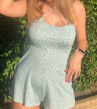 Mono corto floral azul