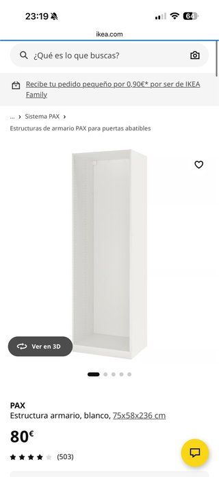 Estructura armario PAX blanca