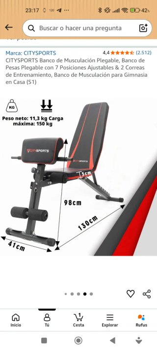 Banco de Musculación CITYSPORTS Plegable