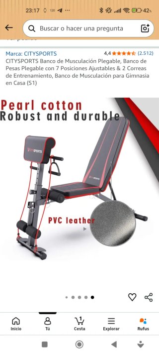 Banco de Musculación CITYSPORTS Plegable