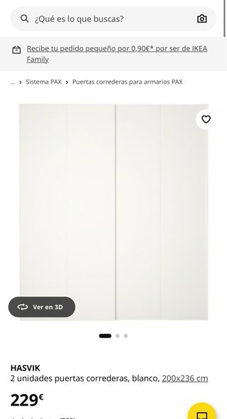 Hasvik Puertas Correderas IKEA PAX Blancas