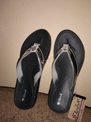 Chanclas Sloook Mujer Negro/Plata