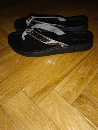 Chanclas Sloook Mujer Negro/Plata