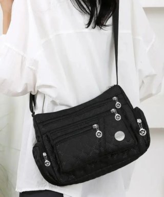 Bolso bandolera Negro Múltiples Bolsillos