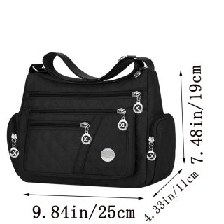 Bolso bandolera Negro Múltiples Bolsillos