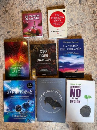 Lote de 8 libros como “Rendirse no es una option”