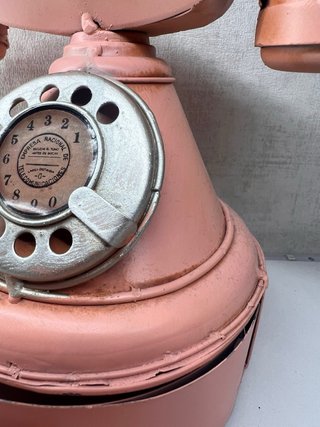 Teléfono imitación a antiguo Decorativo Metal Rosa