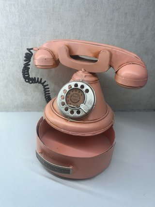 Teléfono imitación a antiguo Decorativo Metal Rosa