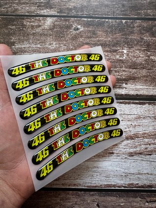 KIT PEGATINAS GEL VR46 THE DOCTOR LLANTA MOTO LOGO