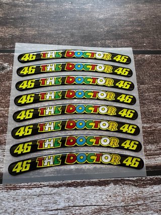 KIT PEGATINAS GEL VR46 THE DOCTOR LLANTA MOTO LOGO