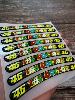 KIT PEGATINAS GEL VR46 THE DOCTOR LLANTA MOTO LOGO