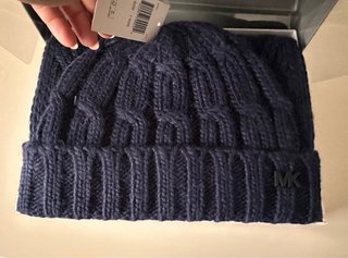 Set uomo Michael Kors sciarpa + cappello blu