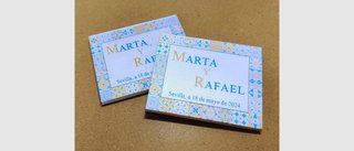 Imanes Personalizados Azulejos Boda