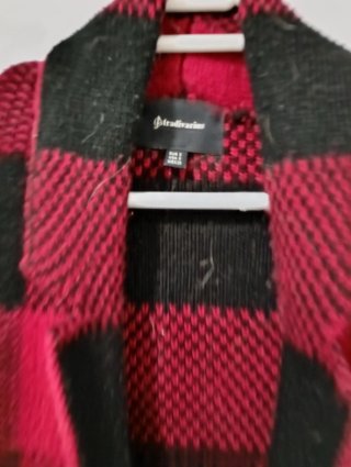 Chaqueta cuadros roja y negra de entretiempo Talla