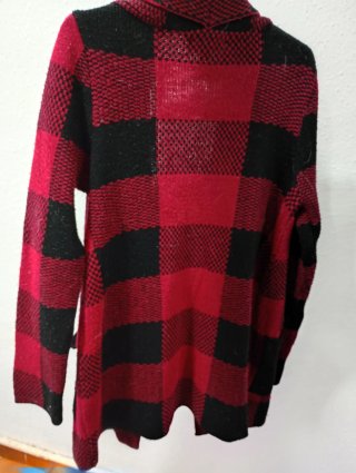 Chaqueta cuadros roja y negra de entretiempo Talla