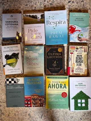 Lote de 12 libros como “El poder del ahora”