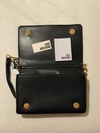 Bolso Negro Love Moschino Piel Nuevo con Etiquetas