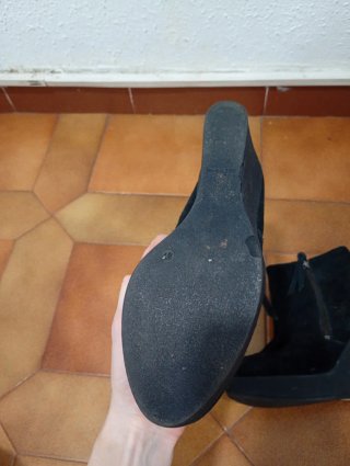 Botines plataforma negros talla 37