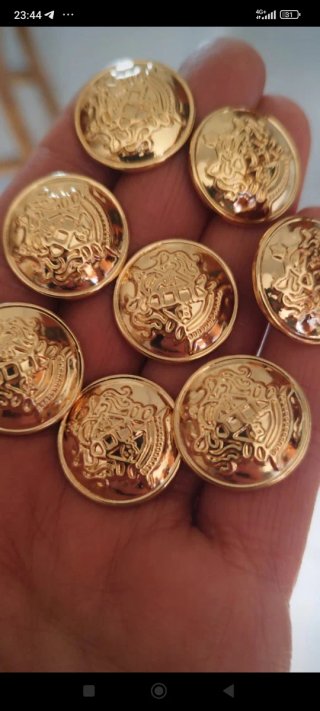 4 bottoni gioiello vintage metallo dorato 2,2 cm