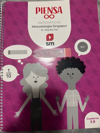 Libro cuaderno matemáticas5° Primaria. SM