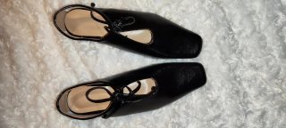 Originales Zapatos negros punta cuadrada T.39
