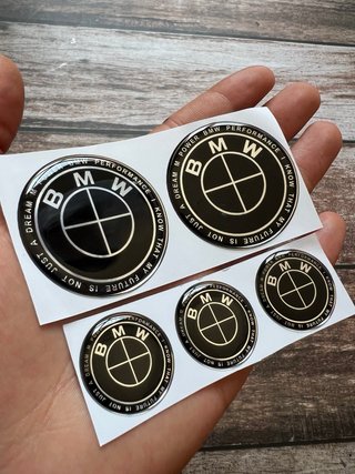 5 EMBLEMAS BMW LOGO NEGRO CARENADO DEPOSITO MOTO
