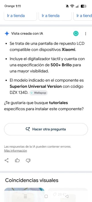 Schermo di ricambio Xiaomi 500+ Luminosità