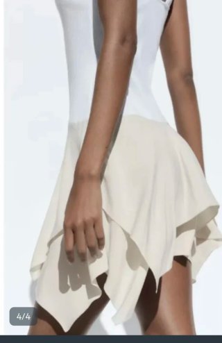 Vestido Zara Verano Beige y Blanco
