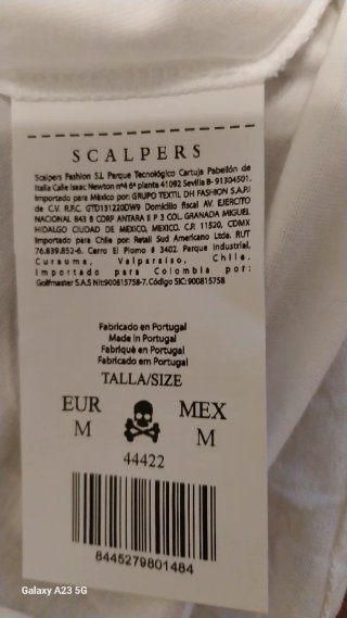 Camiseta blanca talla M