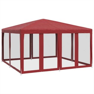 Tenda per Feste con 8 Pareti Laterali in Rete Rossa