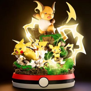 Statua Pokemon Evoluzione Raichu Pikachu Pichu