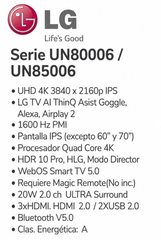 TV LG 65 y Mueble Salón Blanco