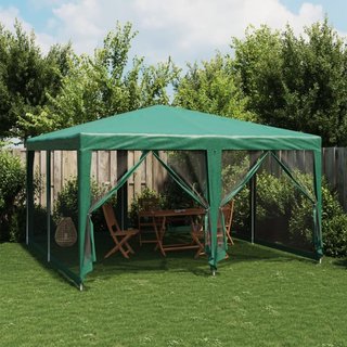 Tenda per Feste con 8 Pareti Laterali in Rete Verde HDPE