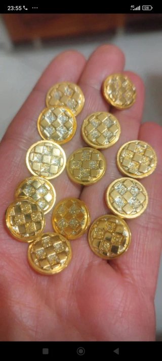 4 Bottoni De Liguoro Vintage Metallo Dorato 1.5cm