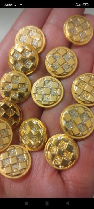 4 Bottoni De Liguoro Vintage Metallo Dorato 1.5cm