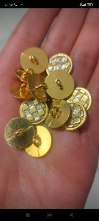 4 Bottoni De Liguoro Vintage Metallo Dorato 1.5cm
