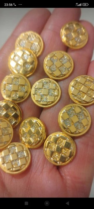 4 Bottoni De Liguoro Vintage Metallo Dorato 1.5cm
