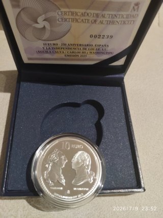 Moneda 10 euros Águila Calva. 115 euros.