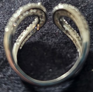 Anillo/Broche Plateado para Pañuelo con Cristales