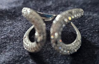 Anillo/Broche Plateado para Pañuelo con Cristales