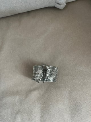 Pulsera brazalete abalorios plata