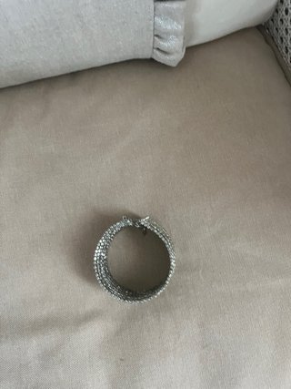 Pulsera brazalete abalorios plata
