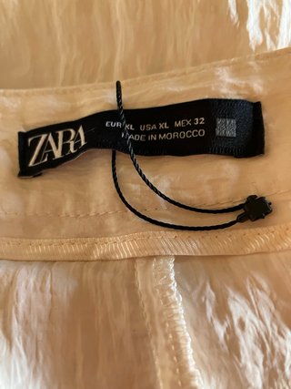 Zara pantalón pareo ancho crema talla XL