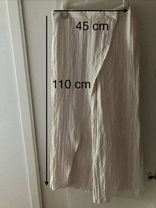 Zara pantalón pareo ancho crema talla XL