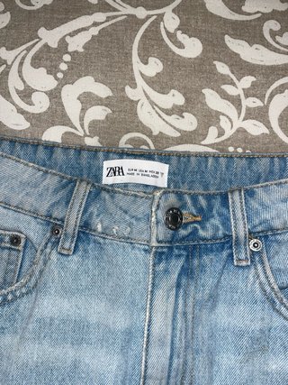 Falda Vaquera Zara Talla M Deshilachada Asimétrica