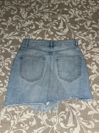 Falda Vaquera Zara Talla M Deshilachada Asimétrica