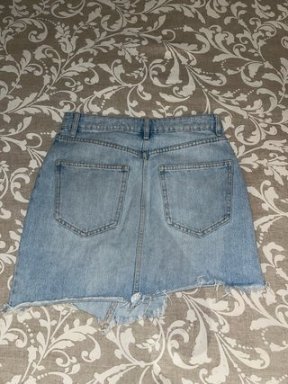 Falda Vaquera Zara Talla M Deshilachada Asimétrica