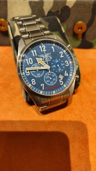 Orologio avion Cronografo Blu militare